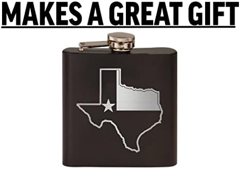 Фляжка от неръждаема стомана премия матово черен на цвят, с участието на хартата на щата Тексас Ще бъде отличен подарък