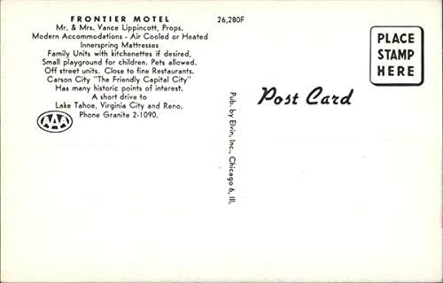 Мотел Frontier Карсън Сити, Невада, Невада Оригиналната Реколта Картичка