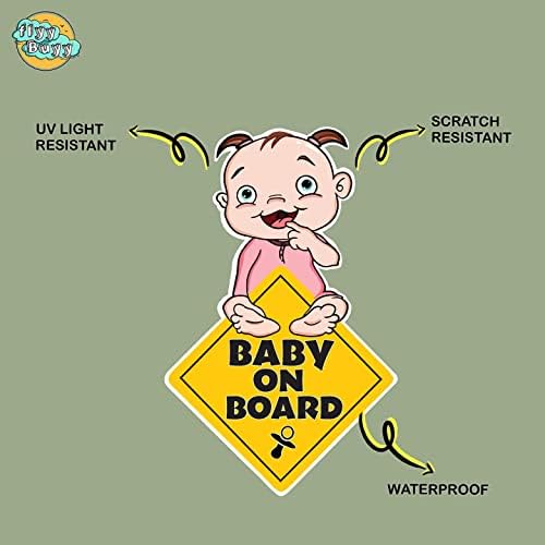 flyyBuyy - Забавни стикери с участието на хубаво бебе на борда - 2, 5 инча - Добре забележими стикер с изображение на
