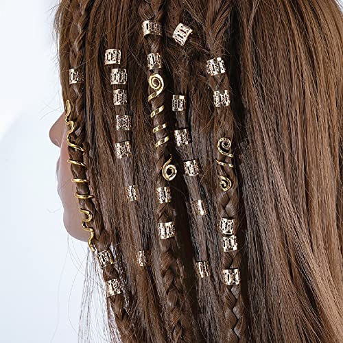 28 бр. мъниста за коса, спирала, мъниста-расти, пигтейли, халки, скоби, метални копчета, накити за косата, аксесоари