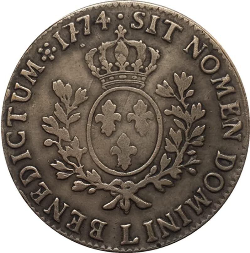 1774 Френски Монети От Чиста Мед С Посеребренным Покритие Антични Сребърни Доларови Монети Колекция от ръчно изработени
