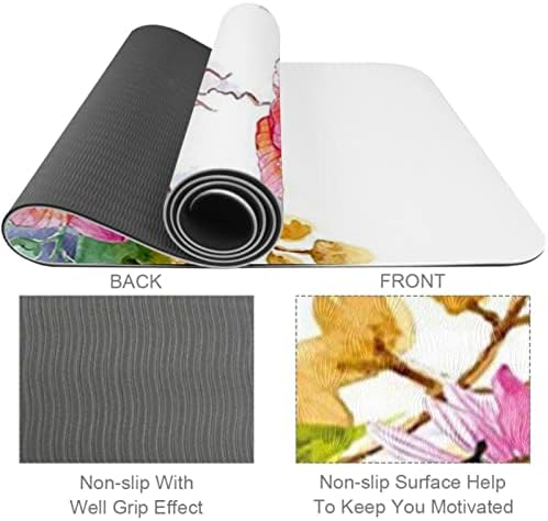 Универсална Подложка за практикуване на Йога, килимче за Йога, Cartoony Цвете Хипопотам
