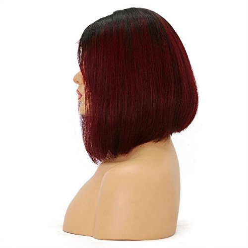 Перуки Човешки Цвят на Косата Омбре Zhangxiuzhu Hair 1Б 99j За Черната Жени 130% Плътност Копринена Директни Червени