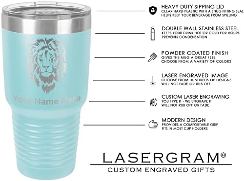 Термокружка LaserGram 30 грама с Вакуумна изолация, Лосове, Приложен Персонални Гравиране (Светло синя)