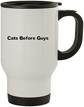 Molandra Products Cats Before Guys - Пътна Чаша От Неръждаема Стомана за 14 грама, Бяла
