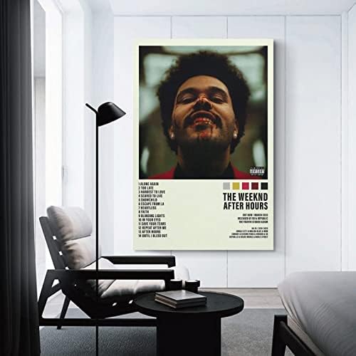 The Weeknd Плакат After Hours Плакат на Обложката на албума Плакати за Стая Естетически Платно монтаж на стена Арт Декор