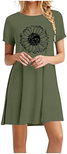 Женствена рокля на Бретелях, Модерно Ежедневното Универсална Лятна Рокля в Ретро стил, с кръгло деколте и Къс Ръкав С