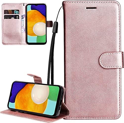 CCSmall Ретро Монофонични чанта-портфейл за Samsung Galaxy а a53 5G, Бизнес Модерен калъф от изкуствена кожа с поставка