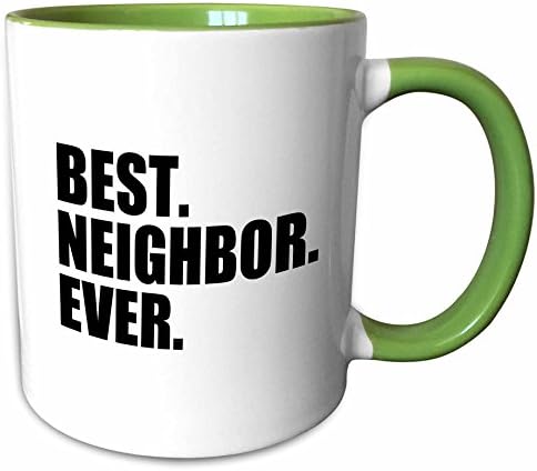 Чаша 3dRose Best Съсед Ever, 1 брой (опаковка от 1), черна