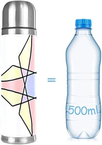 Термос с абстрактна геометрия от неръждаема стомана и бутилка за вода със запазване на топлината в продължение на 8 часа,