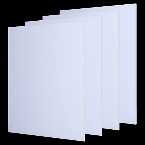 4 Опаковки от Бял Акрил лист с Дебелина 1/8 Прозрачна Акрилна Лист 11,8x11,8 Инча Пластмасови Листове от Бял Плексиглас