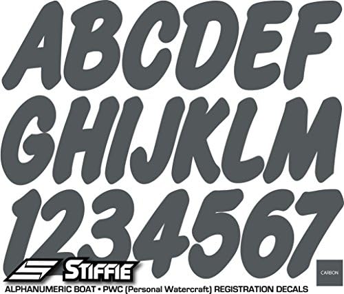 Stiffie Whip-One Carbon 3 Буквено-Цифрови Регистрационни Идентификационни Номера, Стикери, Стикери за Лодки и Лични Плавателни