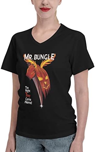 Mr. Bungle Женска Тениска С Къс Ръкав и V-образно деколте, Лятна Дишаща Тениска, Спортни Ризи за Йога На Открито