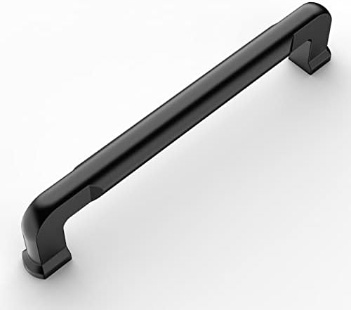 Asidrama 10 X 5-Инчов (128 мм) Дръжки за Кухненски шкаф, Дръжки за шкафа от Матово Черно С Сплав, Обков за Кухненски