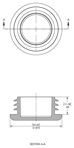 Тапи 99192491 Накрайник за кръгла тръба, Пластмасови, за кръгла тръба с диаметър 875 , дебелина на стената 10-14 GA, CCF-7/8-10-14 Черен (опаковка от 800 броя)