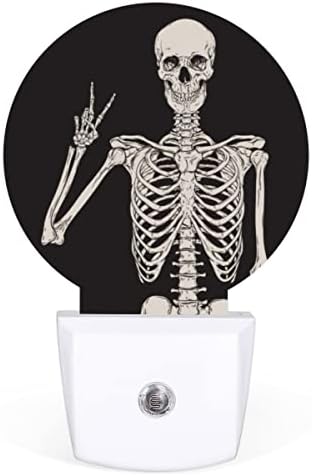 Нощни Лампи 2 опаковки, Кръгъл Череп на Скелета на Човека, - Вградени в Стената Ночники, Автоматичен Преход от Тъмнината