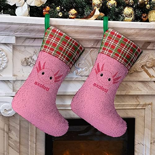 Сладки Коледни Празници Чорапи с Пайети от Аксолотля, Обратим Магически Състав, което променя Цвета си, за Коледната