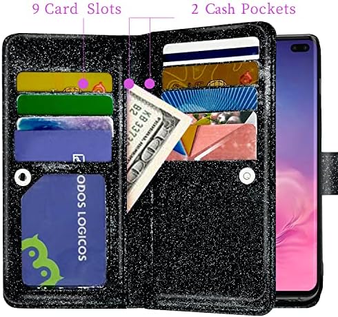 Калъф MODOS LOGICOS за Samsung Galaxy S10 Plus 6.4 , [Подвижна чантата] [За съхраняване на парични] [9 Слотове за карти