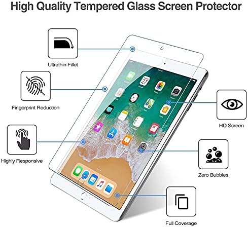 Калъф ProCase iPad Air 1st 2013 Синьо-Slim Hard Shell в комплект с 2 пакет протектори, изработени от закалено стъкло за iPad е 9,7 2018 г. и 2017 г. / iPad Pro 9,7/ iPad Air 2 / iPad Air